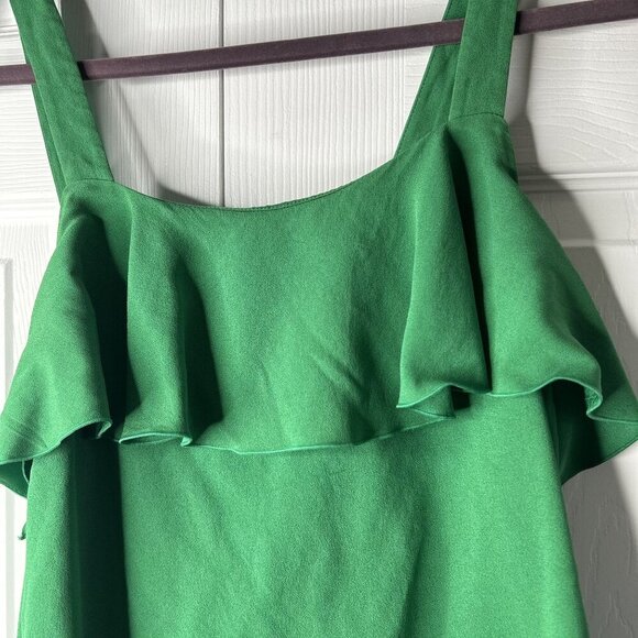 Rachel Zoe Portland Emerald Green Asymmetrical Ruffle Top Women's Size 2 - Picture 4 of 10